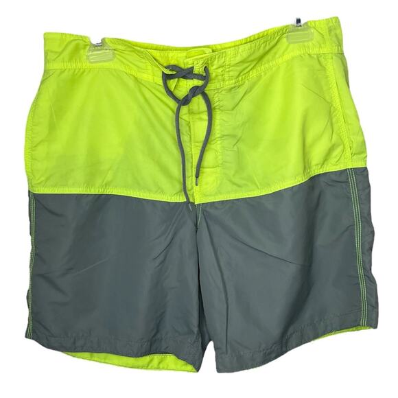 GAP Swim Trunks Neon & Gray Shorts Size Medium - Picture 1 of 6